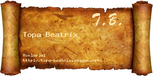 Topa Beatrix névjegykártya